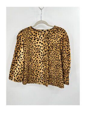 Vintage Philippe Adec Cheetah Faux Fur Jacket Size 6